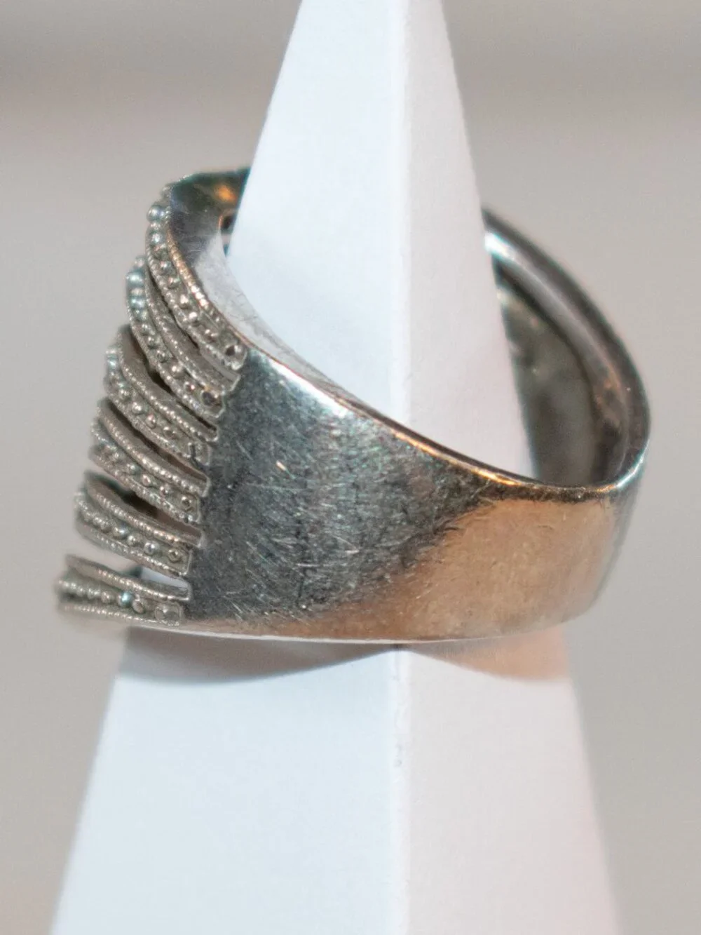 Banana Republic Sterling Silver 925 Cubic Zirconia Wave Style Pave Bands Ring